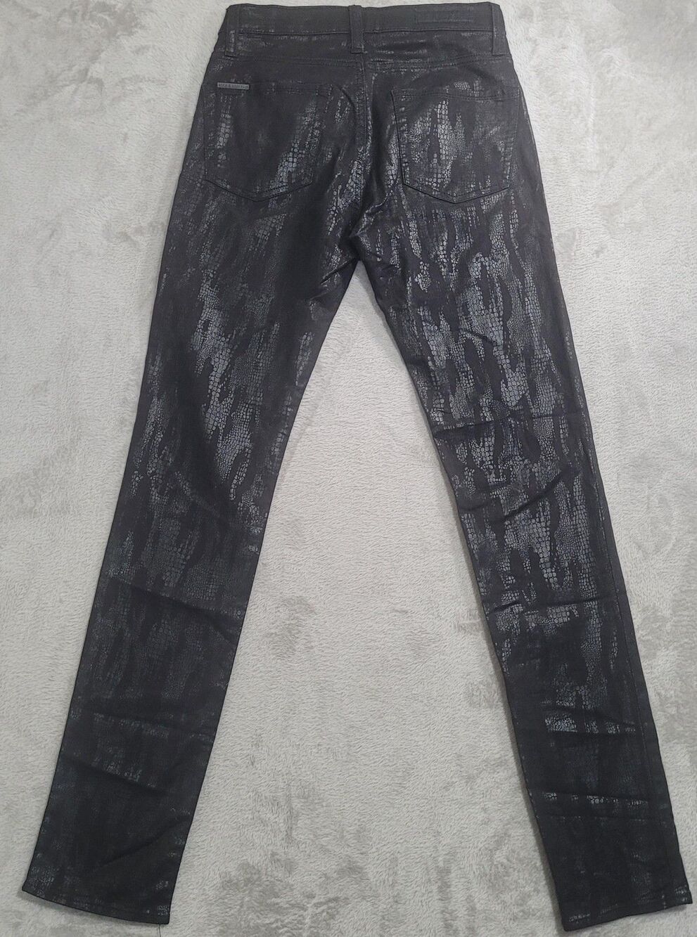 Rock & Republic Berlin Jeans Womens 6 Black Midrise Skinny Animal Print Stretch - Picture 10 of 13